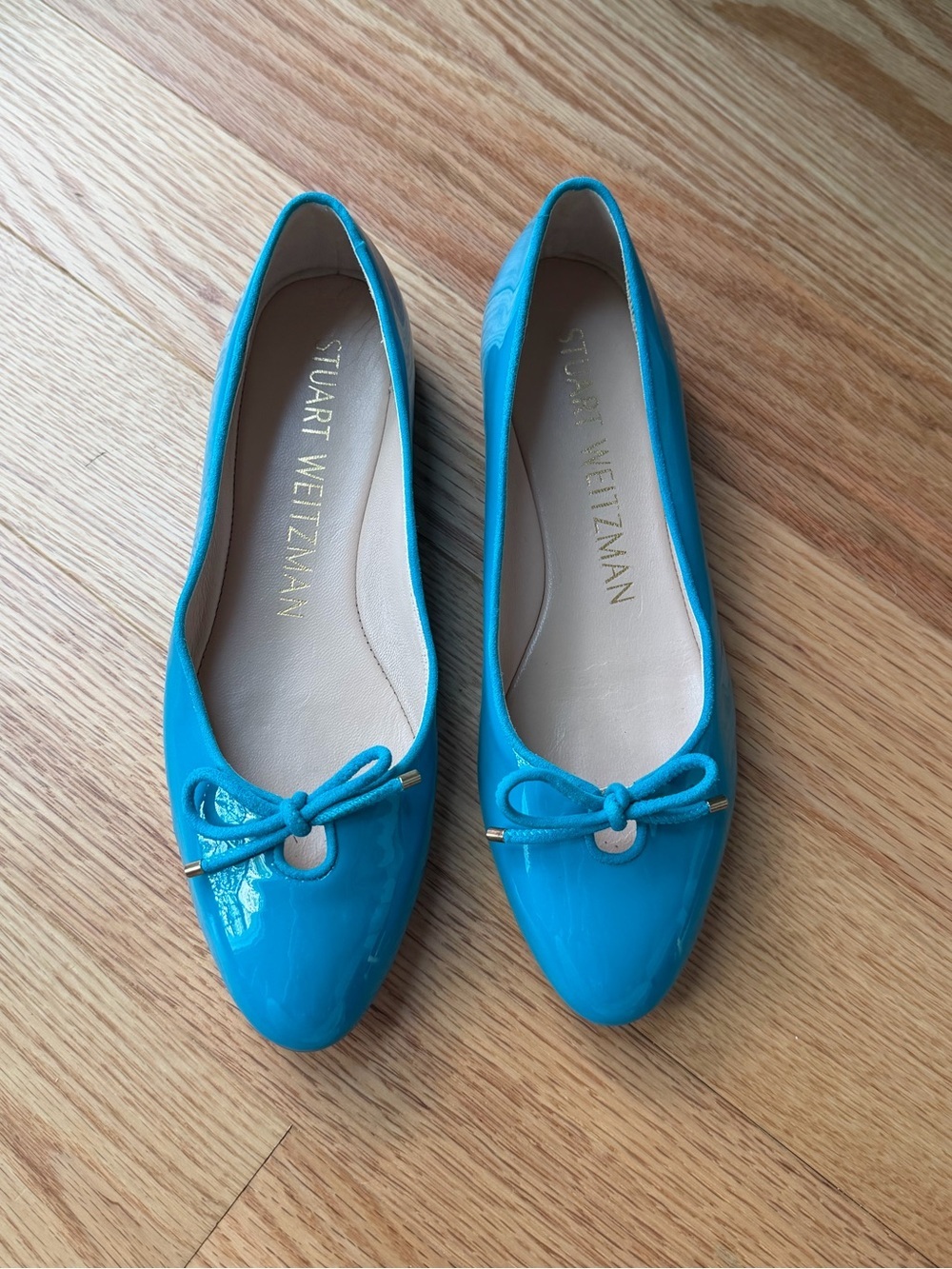Stuart Weitzman Turquoise Patent Leather Ballet Flats 6.5